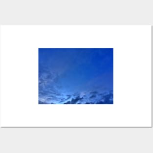 Dark Blue Sky and Small Clouds Posters and Art